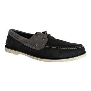 Sperry Mens Leeward 2 Eye Corduroy Boat Shoe Sz 12 Blue Gray Leather Slip On